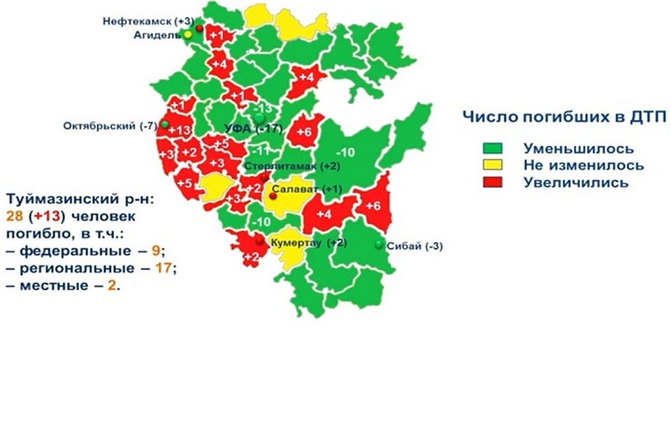 В ряде районов за последний год выросло число смертельных ДТП
