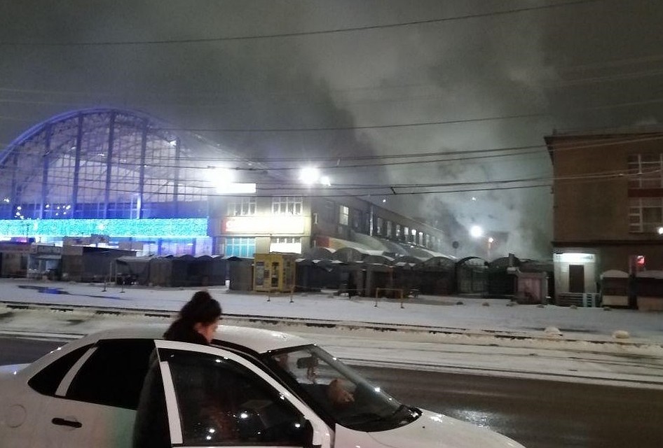 Склад около Сенного сгорел на 110 кв. м. Фото из соцсетей