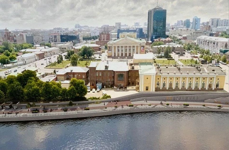 Новая набережная "УралДорПроекта": выход к воде закрыт подпорной стенкой. Фото: Архив "КП".