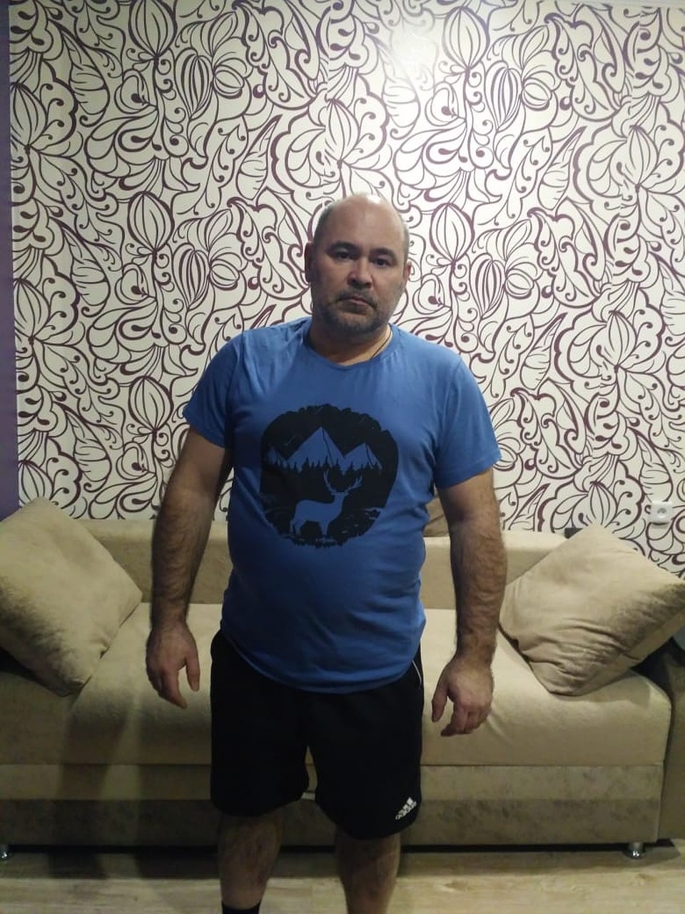 Так отец девочки выглядел до того, как пришлось худеть ради донорства. Фото: личный архив.