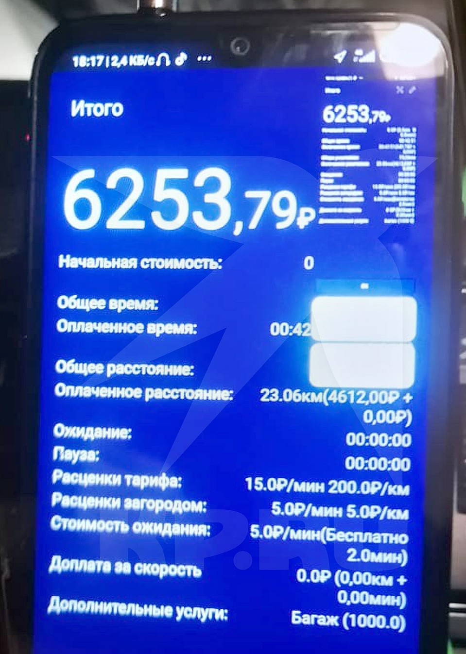 За поездку гость из Китая оказался должен больше 6000 рублей.