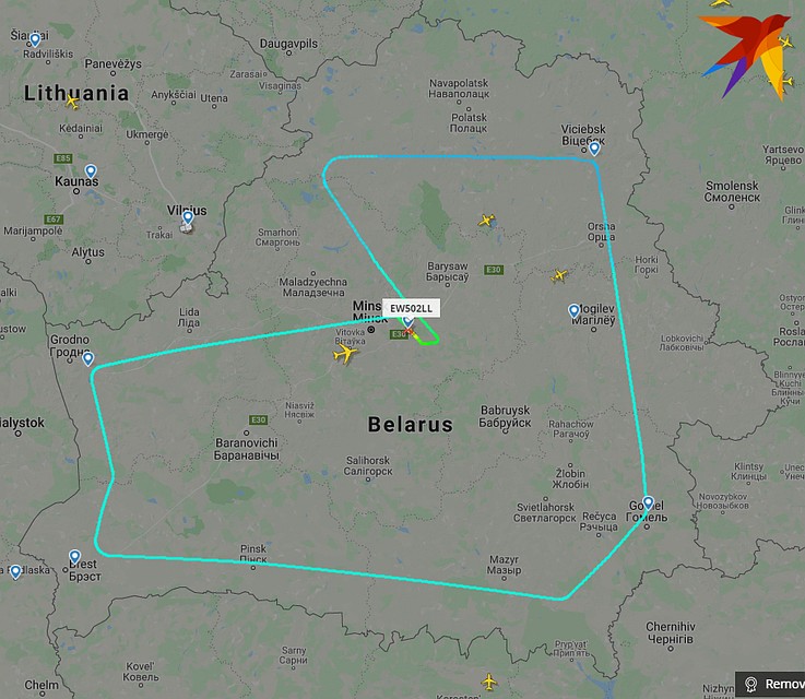 Съхема полета митрополита Павла против коронавируса. Данные Flightradar24.