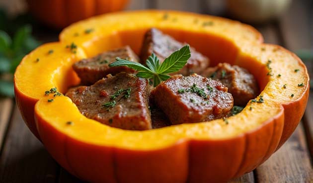 Запеченное в тыкве мясо