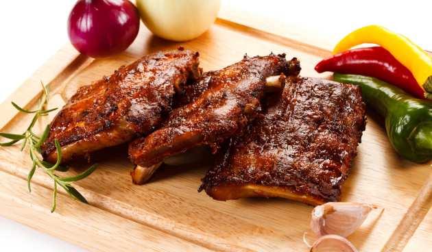 Бараний бок с кашей