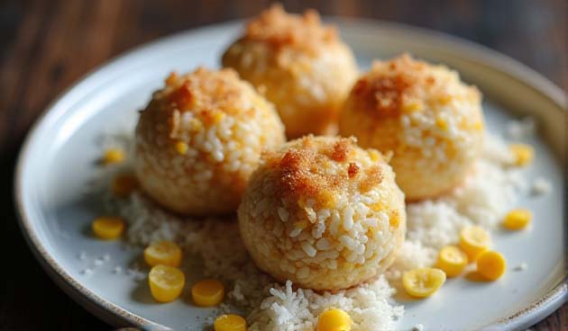 Рыбные шарики в кокосовой стружке