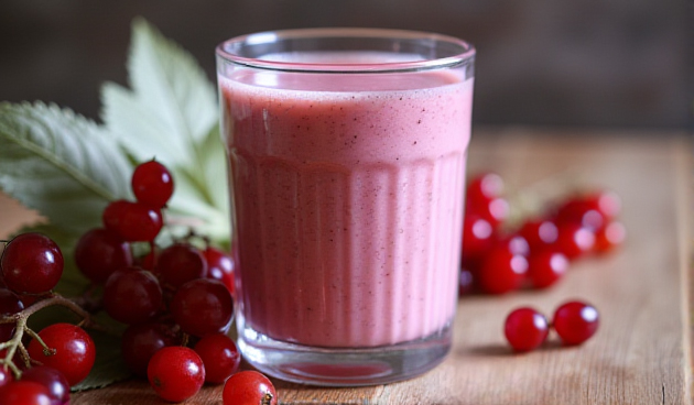 Смузи с красной смородиной, кокосовым молоком и кардамоном