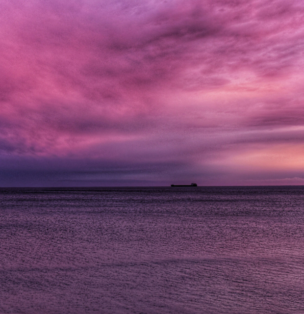 закат на море