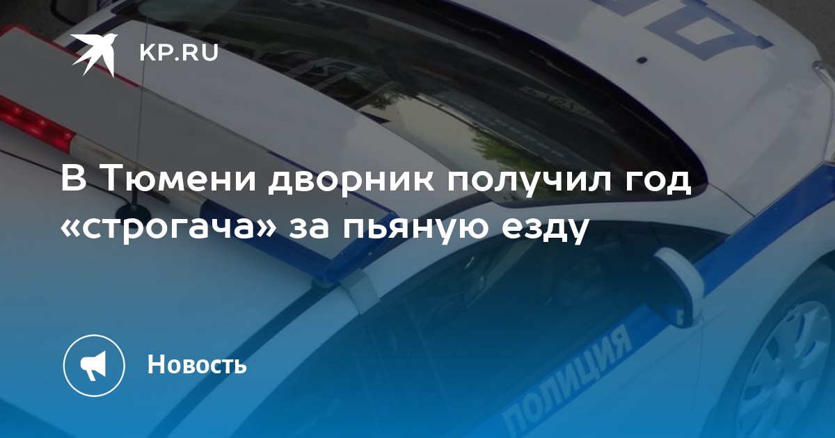В Тюмени дворник получил год «строгача» за пьяную езду - Vimarsana News