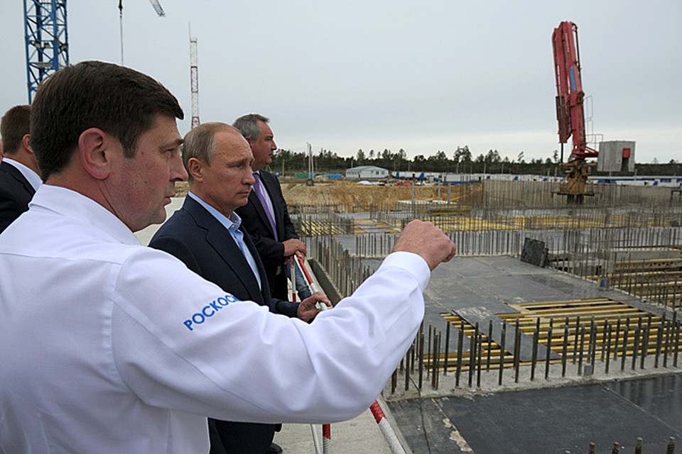 Путин на Восточном при постройке старта для Ангары Путин на Восточном при постройке старта для Ангары