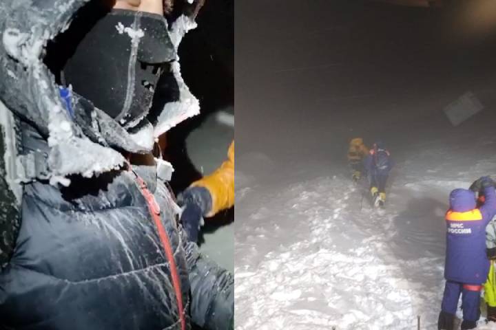 Из-за плохой погоды альпинист заблудился и не мог вернуться самостоятельно / Фото: МЧС КБР