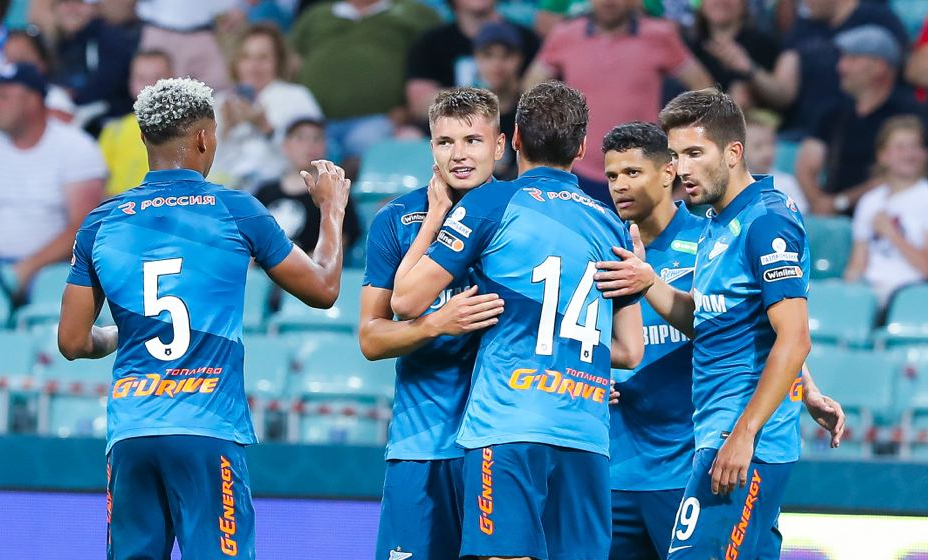 Футболисты «Зенита» празднуют гол в ворота «Црвены Звезды». Фото: ФК «Зенит»