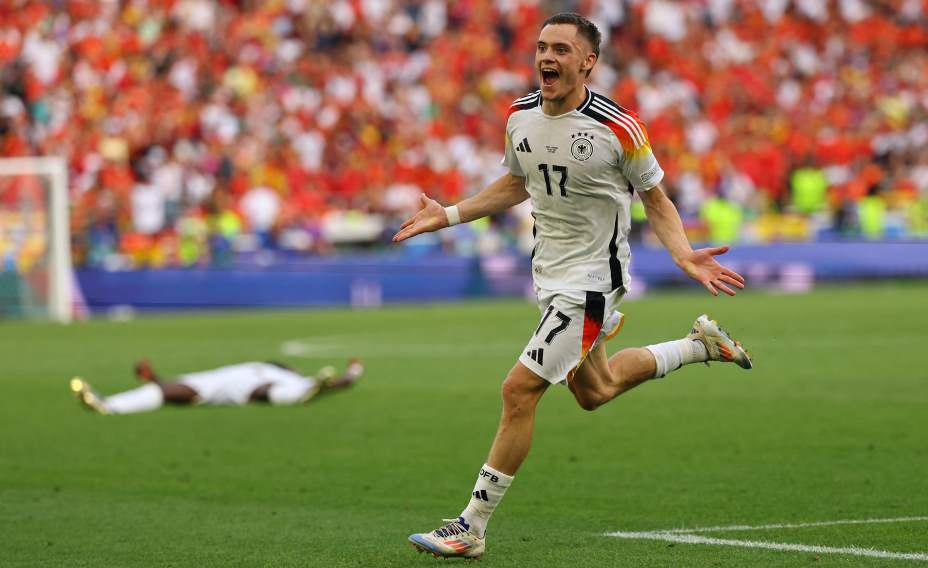 Флориан Виртц празднует гол в ворота Испании. Фото: Reuters