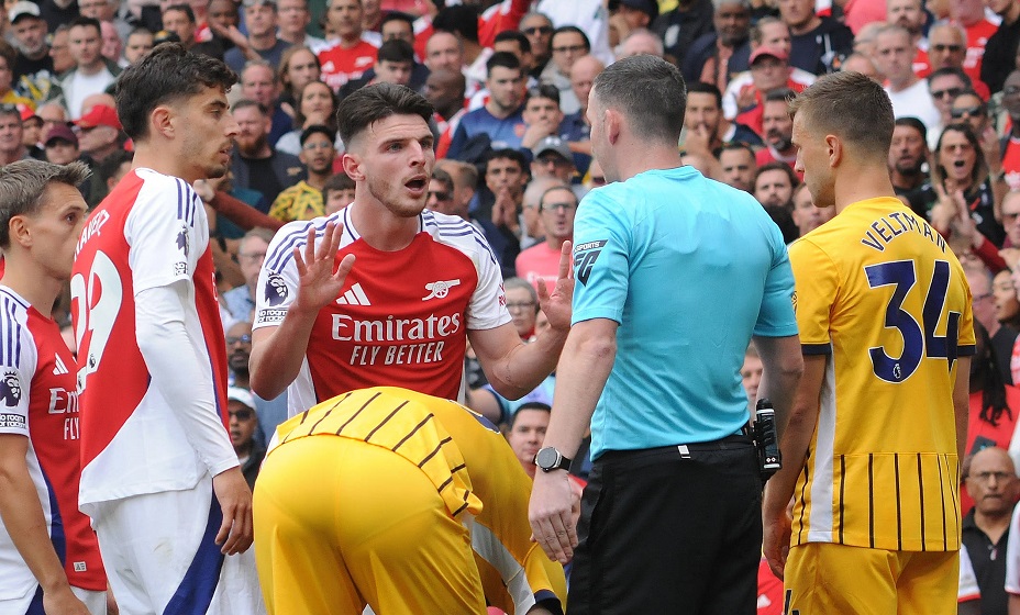 «Арсенал» в меньшинстве сыграл вничью с «Брайтоном». Фото: Global Look Press