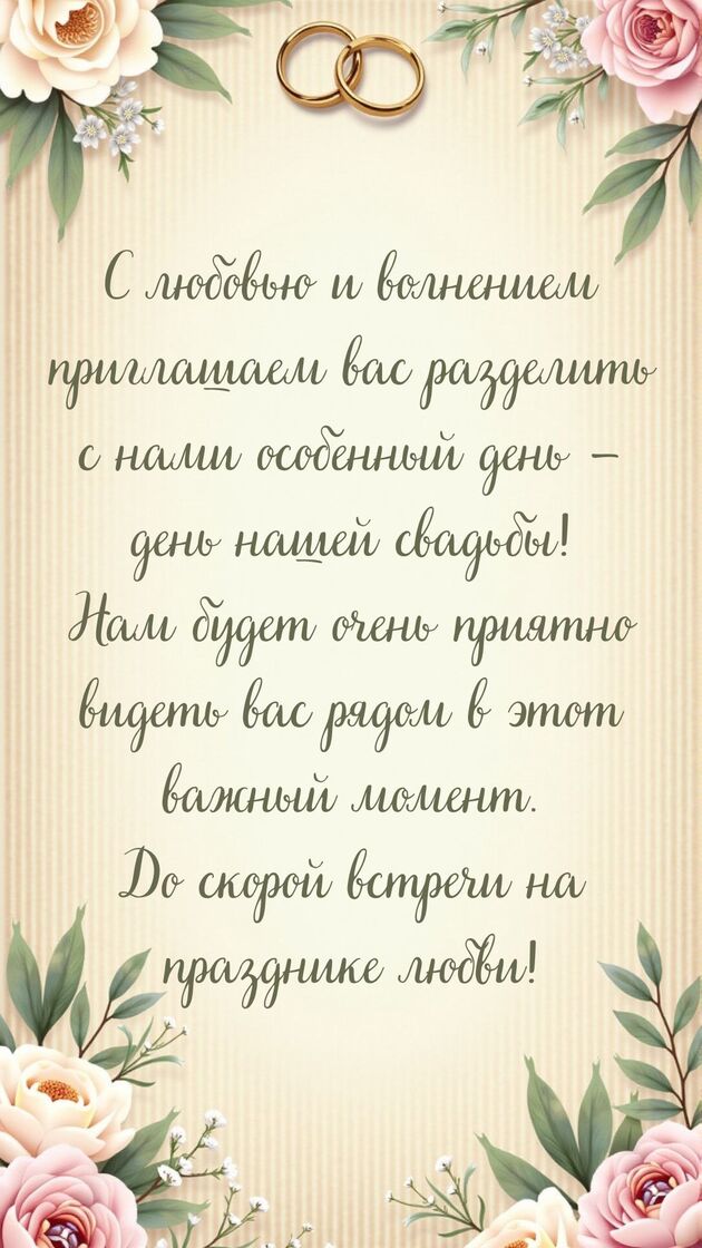 Популярные приглашения на свадьбу